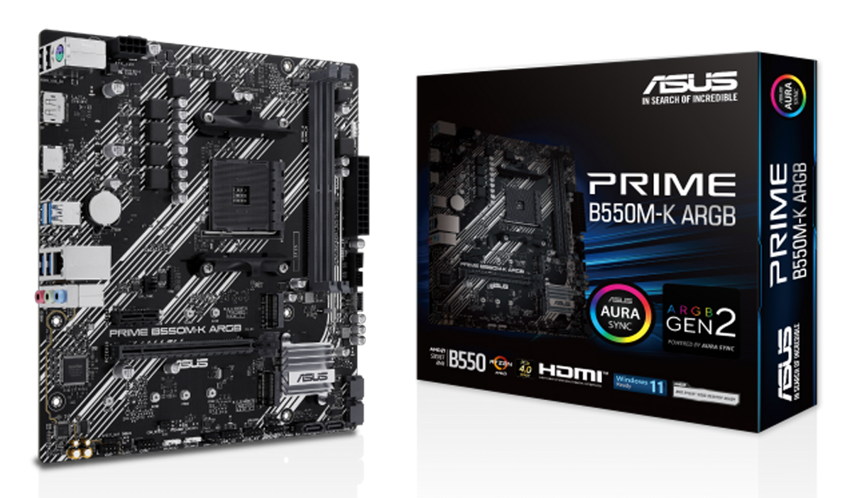 ASUS PRIME B550M-K ARGB AM4 DDR4 Micro-ATX Motherboard