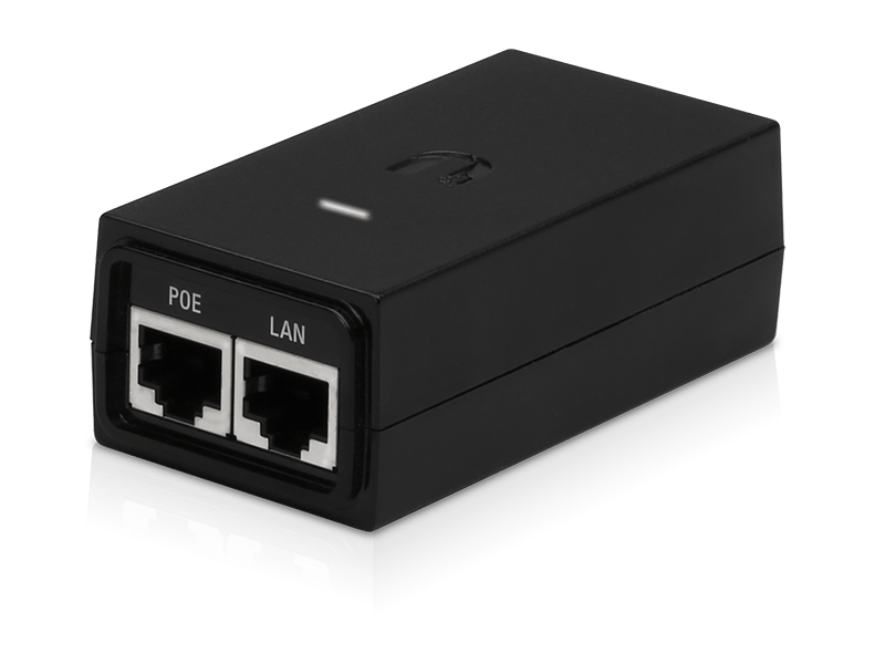 Ubiquiti PoE Adapter, 24VDC, 12W, Gigabit Ethernet, ESD protection & LED Black