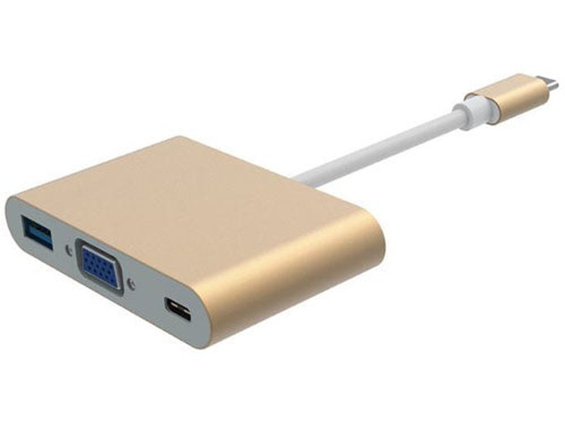 USB 3.1 to Type-C VGA USB 3.0 Adapter - Gold