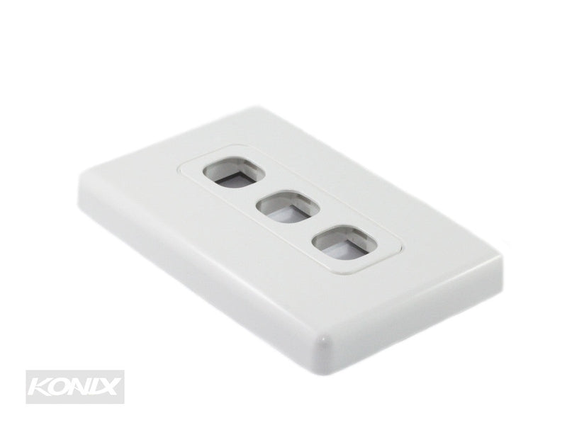 3 Port Australian Style RJ45 Wall Plate