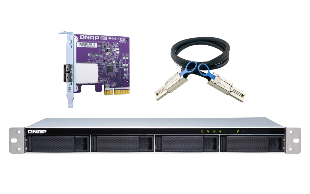 QNAP TL-R400S 4-bay 1U rackmount SATA JBOD expansion unit