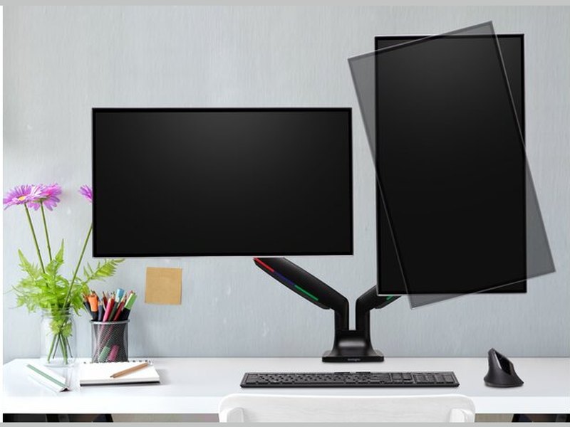 Kensington Smartfit One Touch Dual Monitor Arm Black - K59601WW