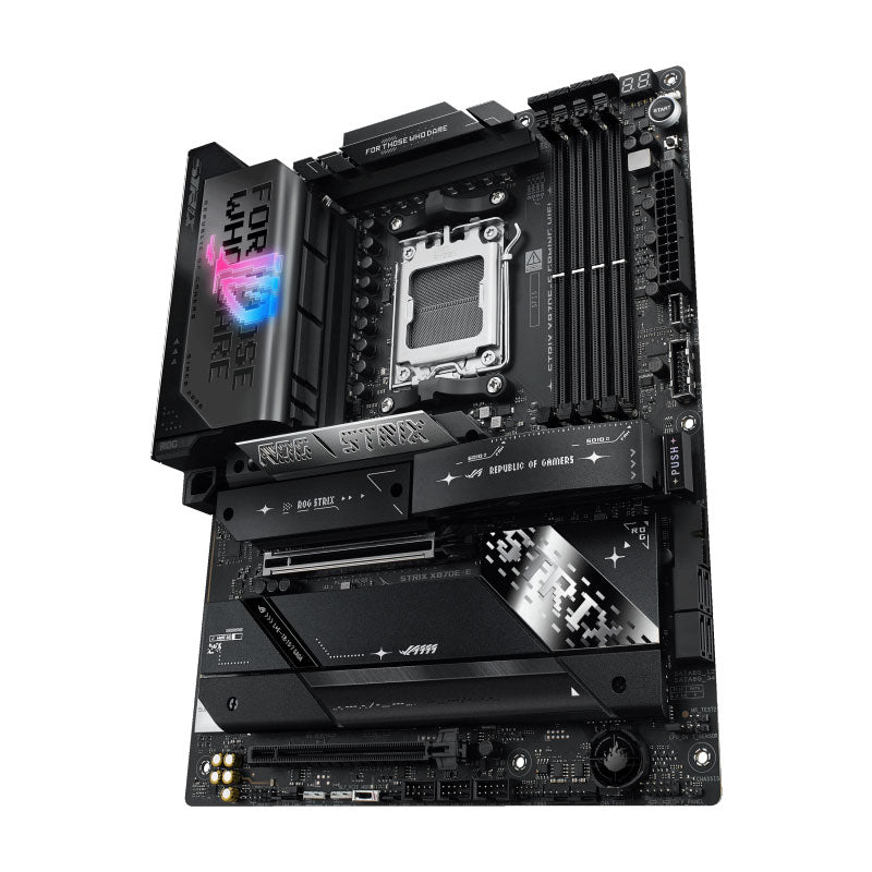 ASUS AMD ROG STRIX X870E-E GAMING WIFI AM5 ATX Motherboard, DDR5 192GB, 1x PCIe 5.0 x16 slot, 5x M.2 slots, 4x SATA, Wi-Fi 7, Realtek 5Gb Ethernet