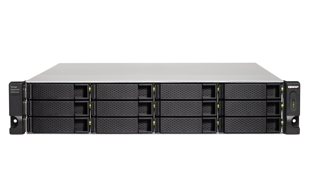 QNAP TL-R1200C-RP 12-bay rack expansion enclosure with hot-swappable HDD design