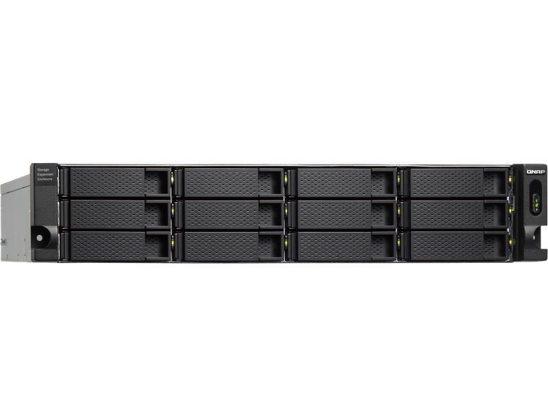 QNAP TL-R1200C-RP 12-bay rack expansion enclosure with hot-swappable HDD design