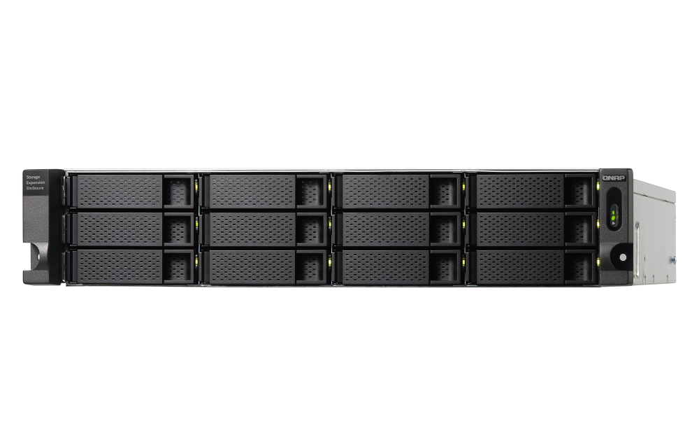 QNAP TL-R1200C-RP 12-bay rack expansion enclosure with hot-swappable HDD design
