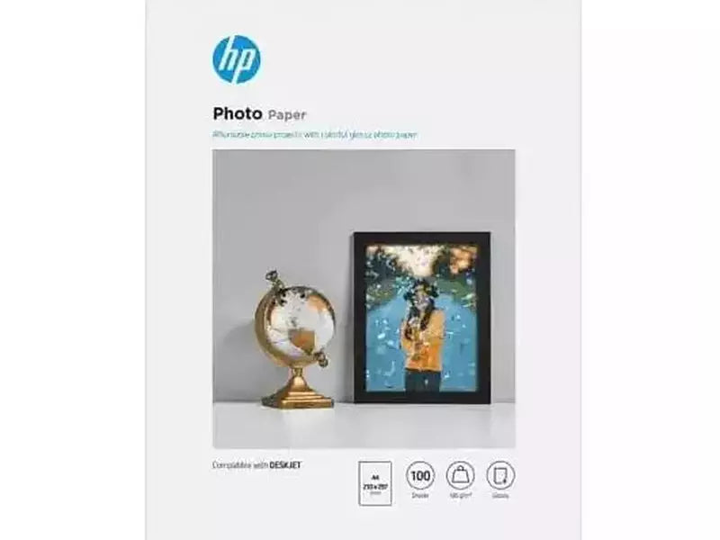 HP Everyday Thermal, Inkjet Photo Paper - A4 - 210 mm x 297 mm - 180 g/m² Grammage - Semi Gloss - 100 Sheet