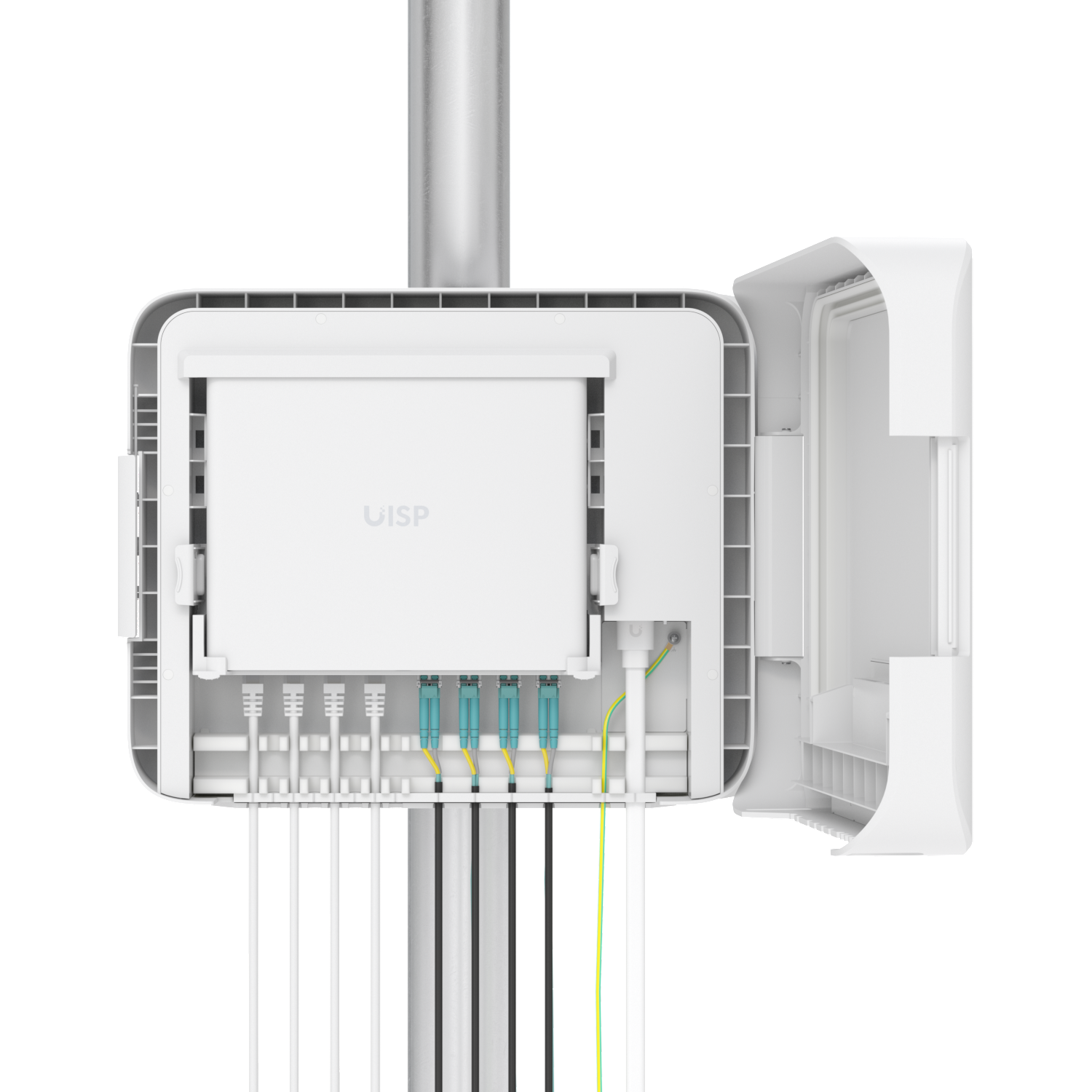 Ubiquiti UISP Box Plus, IPX6-rated Water Resistance, Enclosure for UISP Switch Plus, Pole /Wall-mount, Includes Fiber Strain Relief Kit,