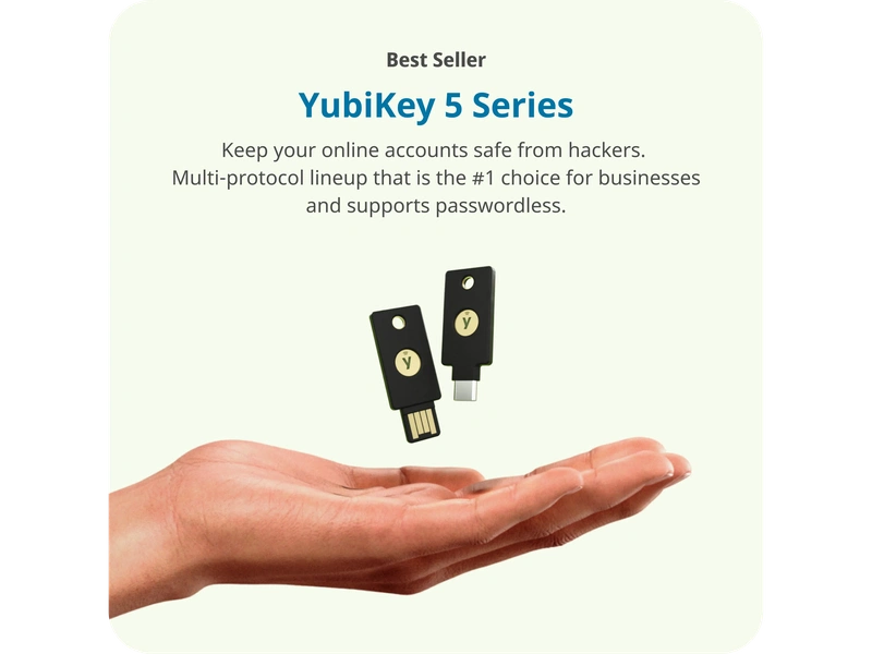 Yubico YubiKey 5C NFC v5.8 USB-C Security Key – FIDO2, 2FA/MFA - 5060408462331