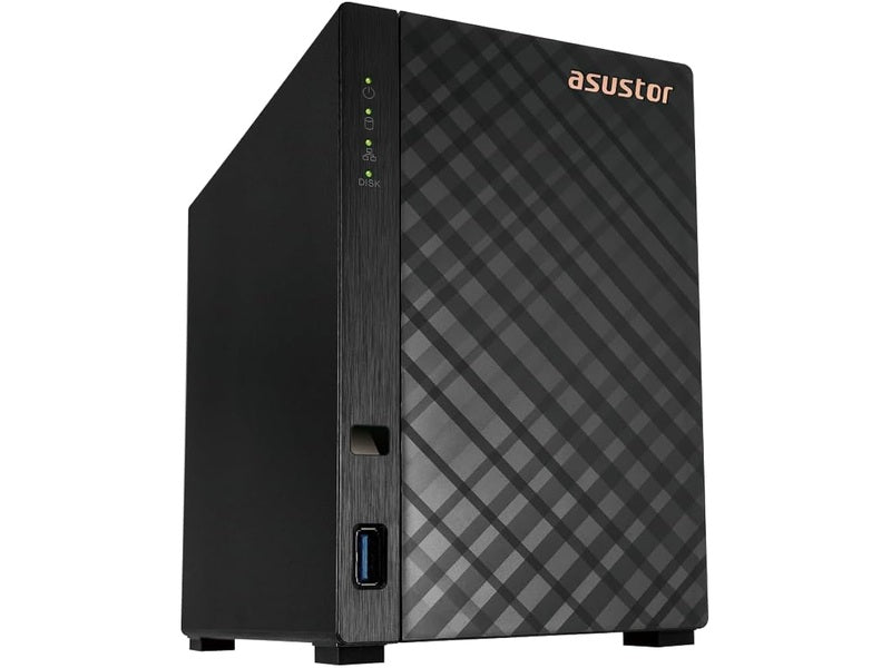 Asustor Drivestor 2 Gen 2 AS1202T 2 Bay NAS, Quad-Core 1.7GHz 2.5GbE Port, 1GB Diskless