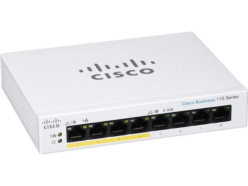 Cisco CBS110 8 Ports Ethernet Switch, PoE