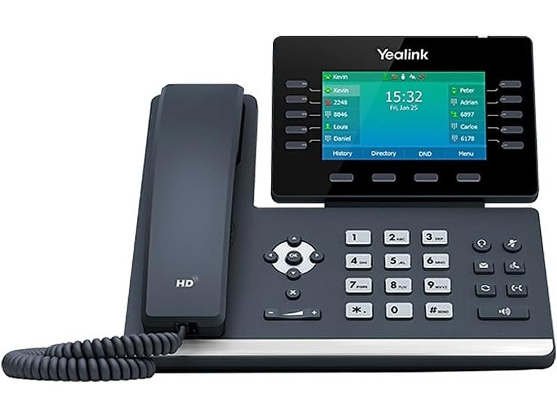 Yealink SIP-T54W 16-Line IP Phone with Handset, Bluetooth and Wi-Fi, 4.3" LCD Screen