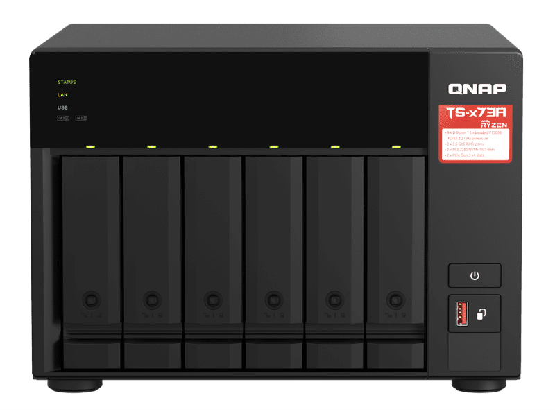 QNAP 6 Bay NAS AMD Ryzen Quad Core 2.2GHz