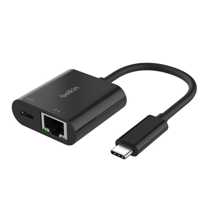 Belkin Connect USB-C to Ethernet + Charge Adapter - Black
