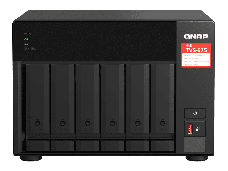 QNAP TVS-675-8G 6 Bay Diskless NAS KX-U6580 8 Core 2.5GHz 8GB