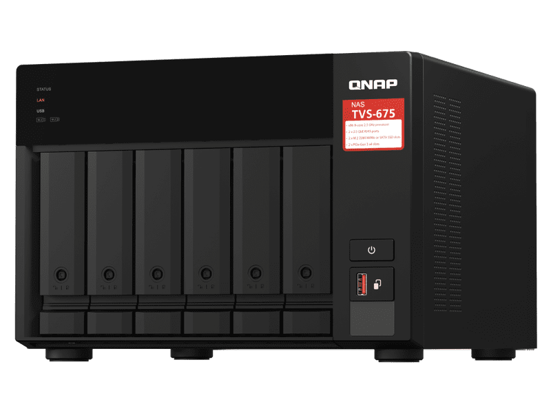 QNAP TVS-675-8G 6 Bay Diskless NAS KX-U6580 8 Core 2.5GHz 8GB