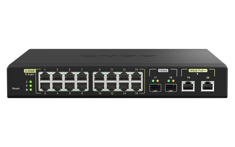QNAP QSW-M2116P-2T2S 16 ports 2.5GbE RJ45 web managed switch