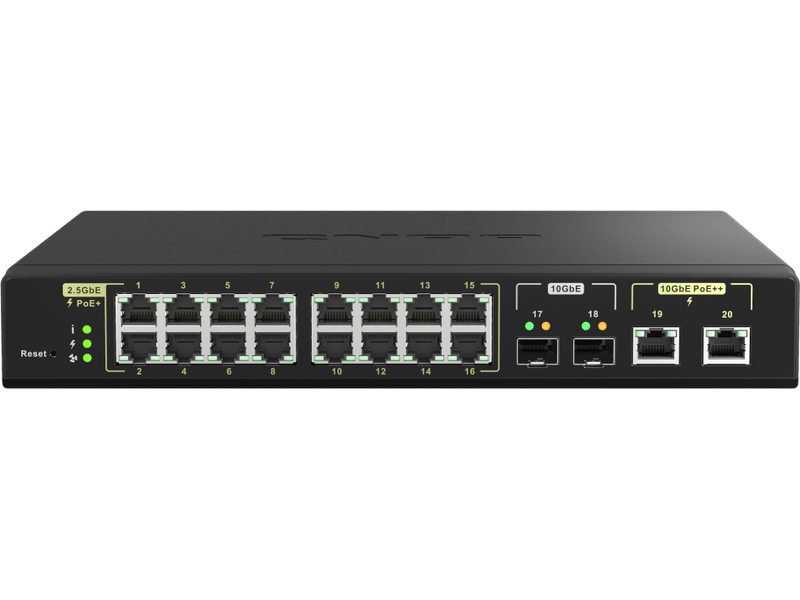 QNAP QSW-M2116P-2T2S 16 ports 2.5GbE RJ45 web managed switch