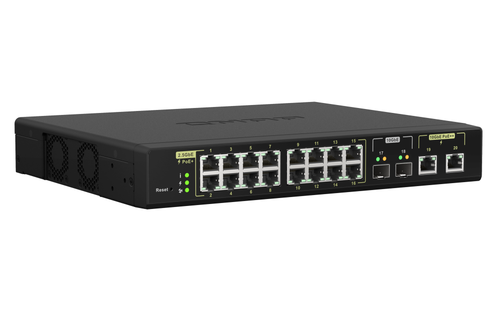 QNAP QSW-M2116P-2T2S 16 ports 2.5GbE RJ45 web managed switch