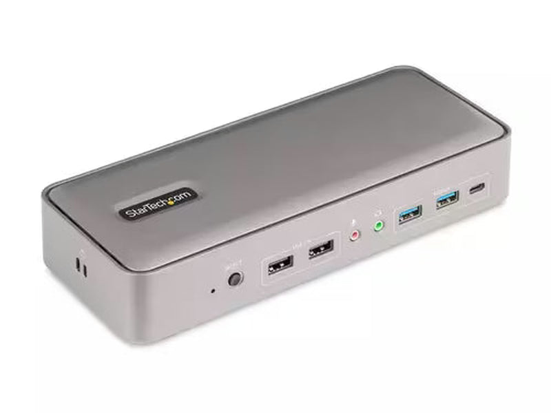 StarTech Dual-Laptop USB-C KVM Docking Station, 5-Port USB Hub, GbE, 90W/45W Power Delivery to Two Laptops