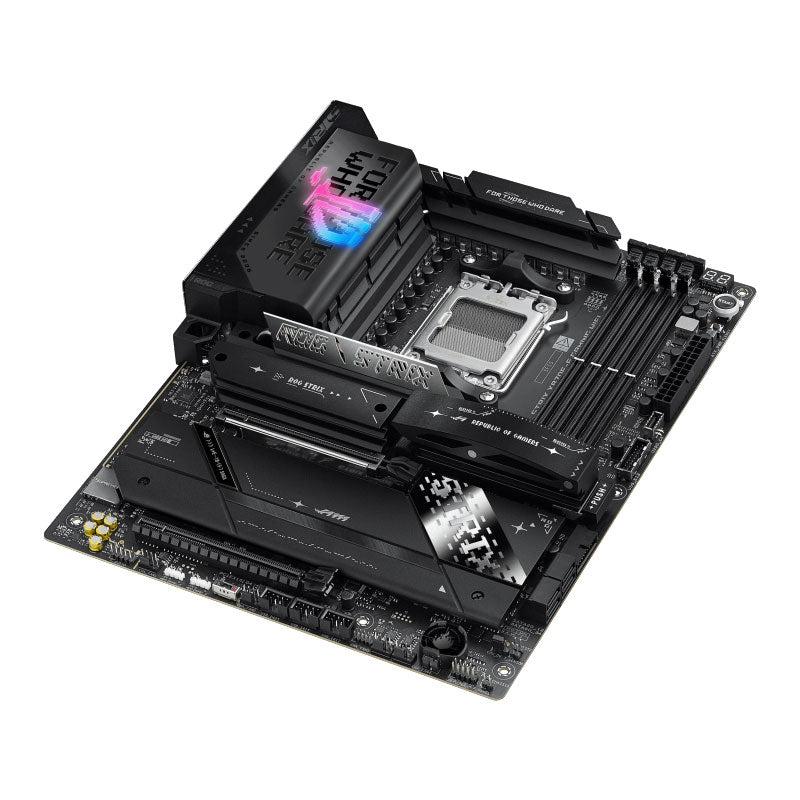 ASUS AMD ROG STRIX X870E-E GAMING WIFI AM5 ATX Motherboard, DDR5 192GB, 1x PCIe 5.0 x16 slot, 5x M.2 slots, 4x SATA, Wi-Fi 7, Realtek 5Gb Ethernet