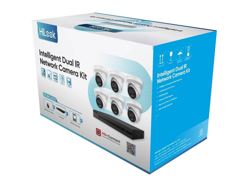 Hikvision HiLook Kit IK-6486TH-MM-P, 6X6MP Turret T361H +1X8Ch NVR NVR-108MH-C-8P-4Tb , 3Yr