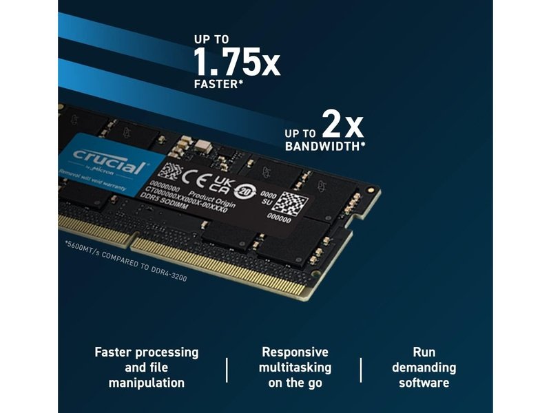 Crucial 32GB (2x16GB) DDR5 5600MHz SODIMM Memory