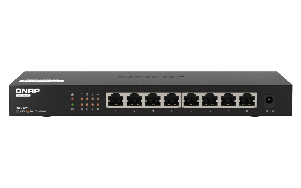 QNAP QSW-1108-8T 8 port 2.5Gbps auto negotiation 2.5G/1G/100M unmanagement switch 2 Yr WTY