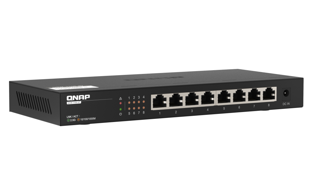 QNAP QSW-1108-8T 8 port 2.5Gbps auto negotiation 2.5G/1G/100M unmanagement switch 2 Yr WTY