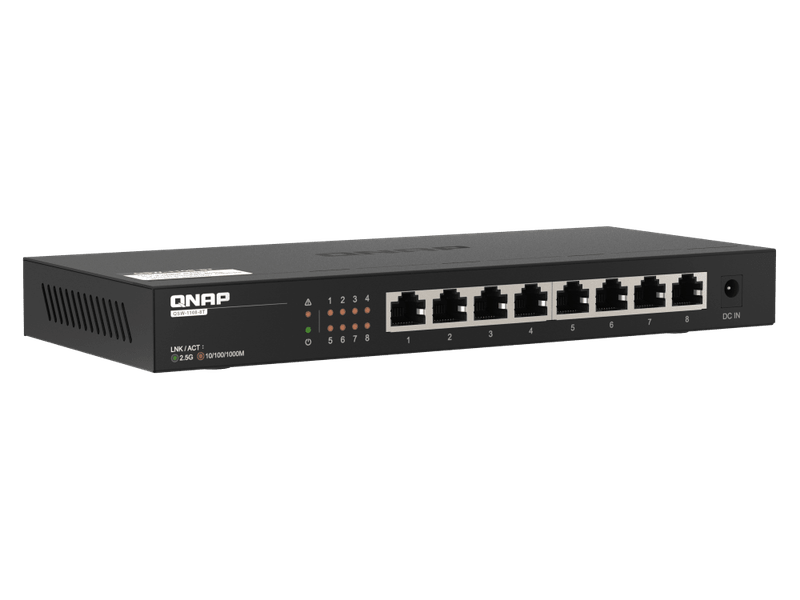 QNAP QSW-1108-8T 8 port 2.5Gbps auto negotiation 2.5G/1G/100M unmanagement switch 2 Yr WTY