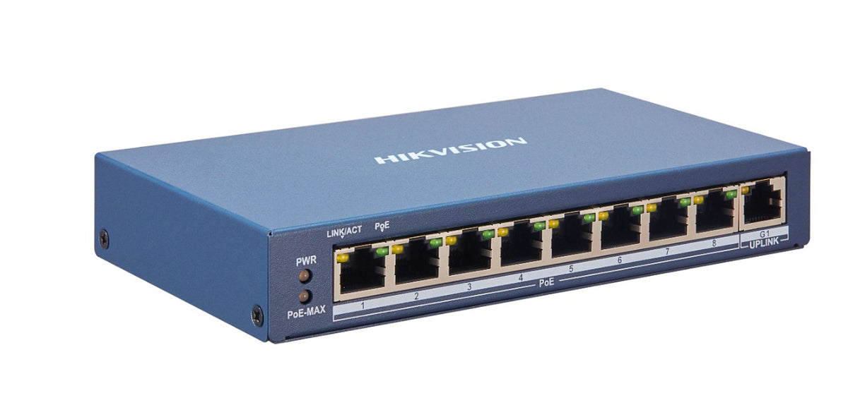 Hikvision DS-3E1309P-EI 8-Port Fast Ethernet Smart Managed PoE Switch, 110W PoE Budget