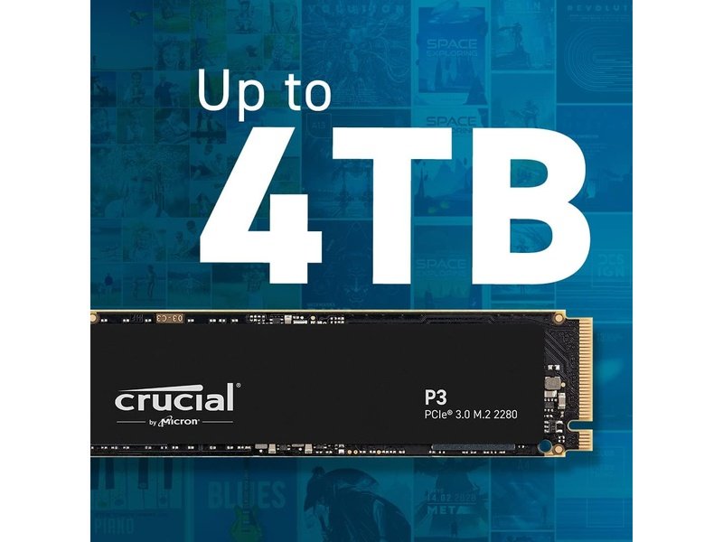 Crucial P3 4TB M.2 NVMe PCIe 3.0 SSD CT4000P3SSD8