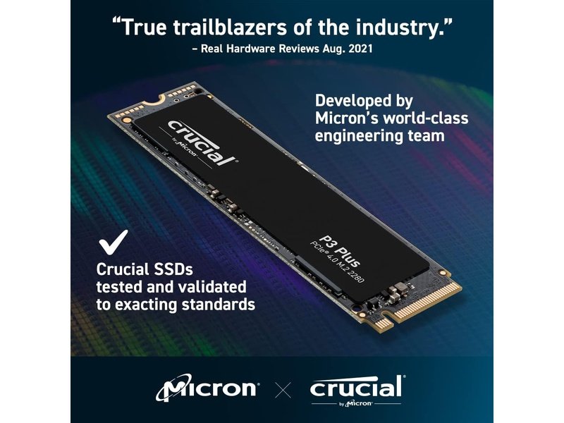 Crucial P3 Plus 500GB M.2 NVMe PCIe 4.0 SSD