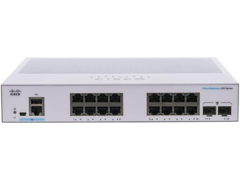 Cisco CBS250 16 Ports Manageable Ethernet Switch, GE, 2x1G SFP