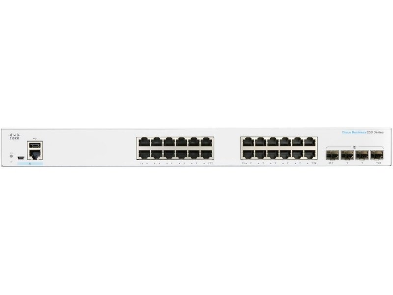 Cisco CBS250 24 Ports Manageable Ethernet Switch, Partial PoE, GE, 4X1G SFP