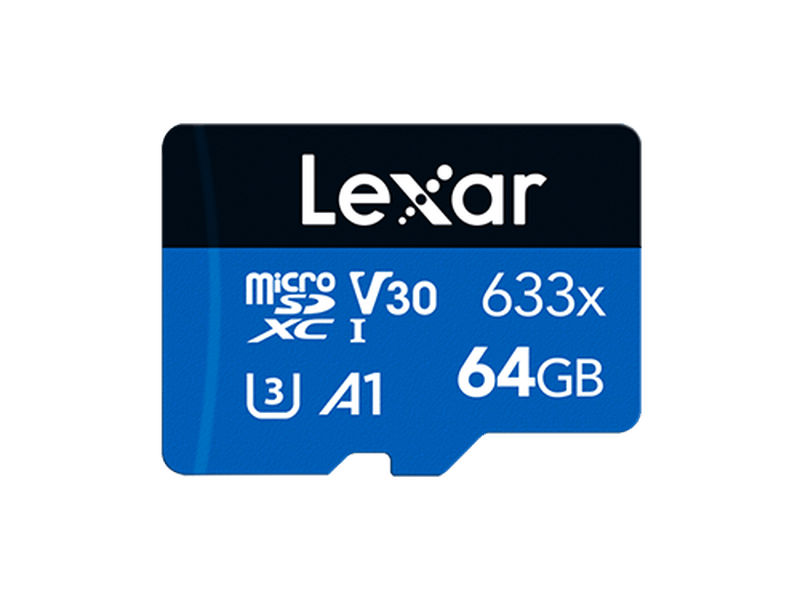 Lexar® High-Performance 633x 64GB microSDHC™/microSDXC™ UHS-I Card BLUE Series