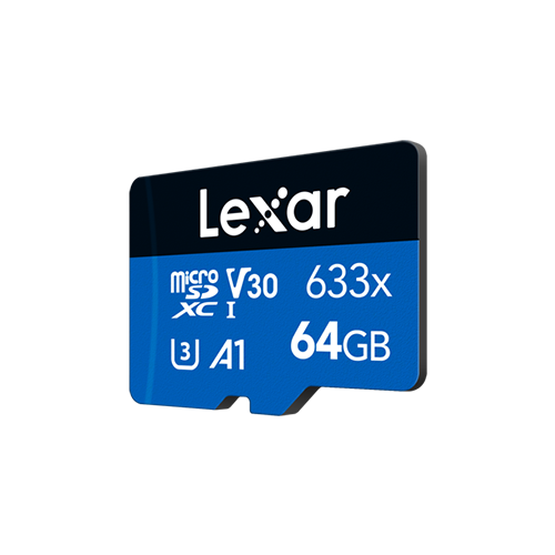 Lexar® High-Performance 633x 64GB microSDHC™/microSDXC™ UHS-I Card BLUE Series