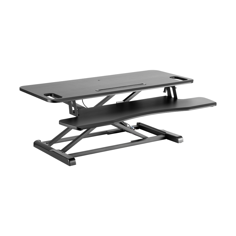 Brateck DWS28-02N Gas Spring Sit-Stand Desk Converter With Keyboard Tray Deck
