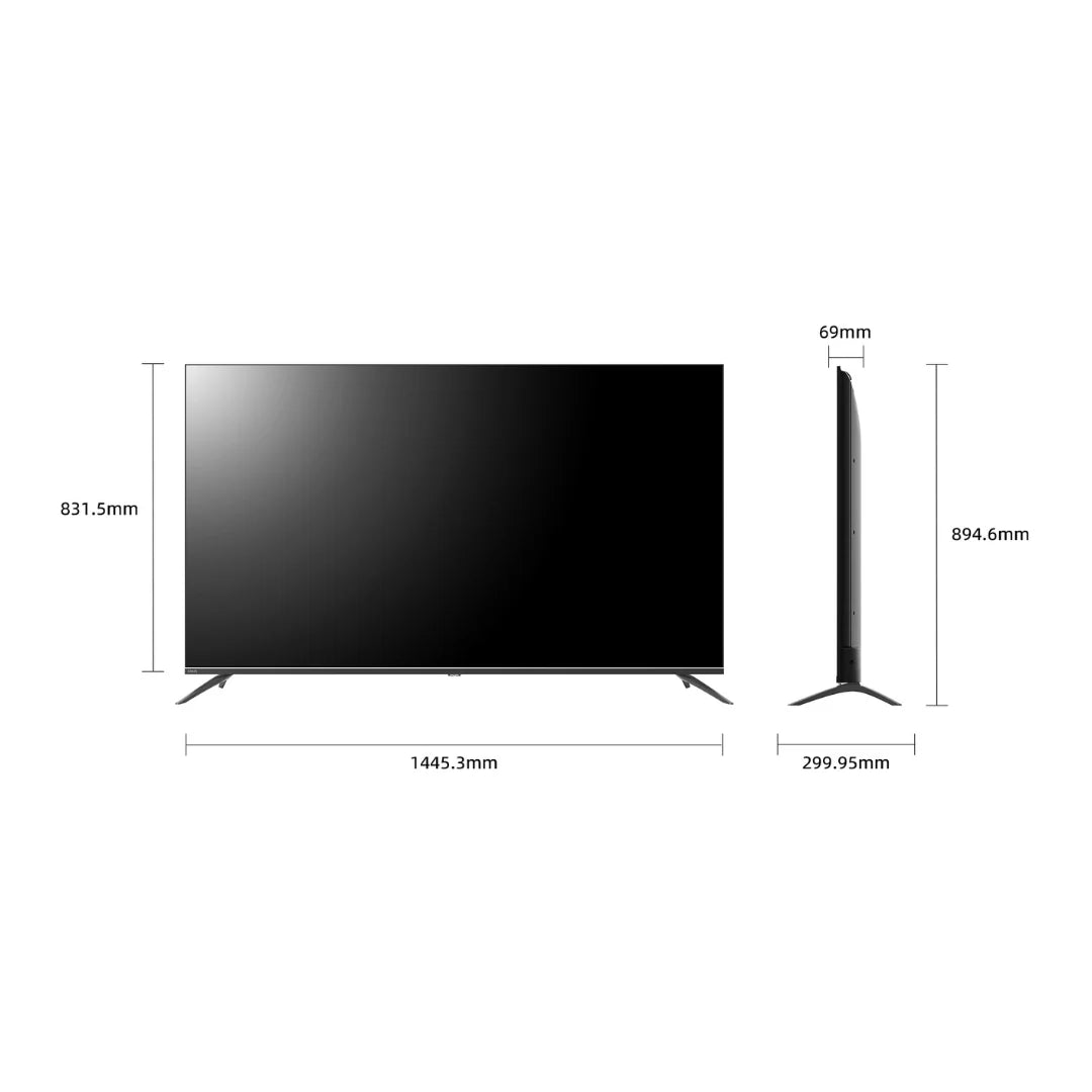 CHiQ 65M810N 65" Smart Google TV 4K QD Mini LED 144Hz 400nit, HDR10 / HLG, Dolby DAP/DBX, 600x300 VESA 3 Year Warranty