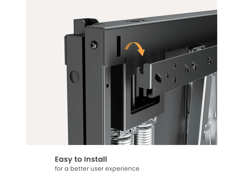 Brateck Manual Height-Adjustable Display Wall Mount for most 75"-90" TVs Weight Capacity: 60~90kg, VESA Compatible: 200x200 up to 800x600 Matte Black