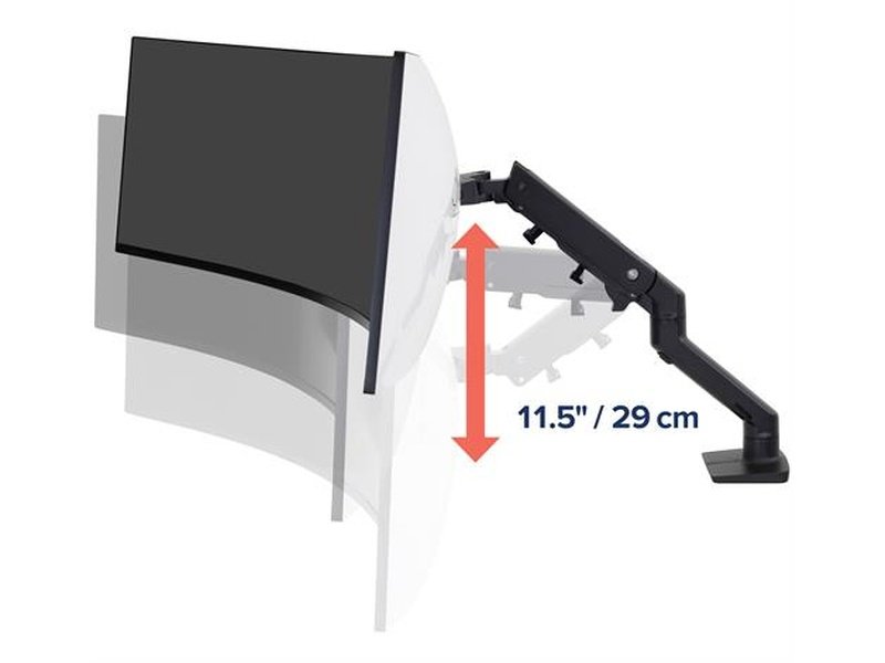 Ergotron HX Desk Monitor Arm with HD Pivot matte black 19.05 kg Load Capacity