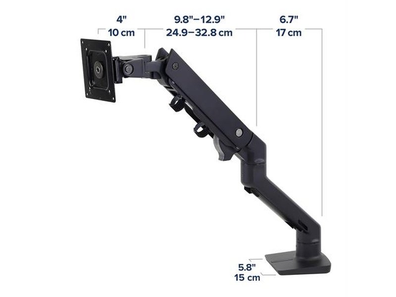 Ergotron HX Desk Monitor Arm with HD Pivot matte black 19.05 kg Load Capacity