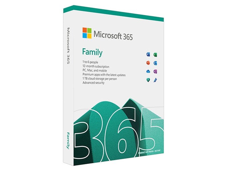 Microsoft 365 Family Retail Box 1 Year Subscription