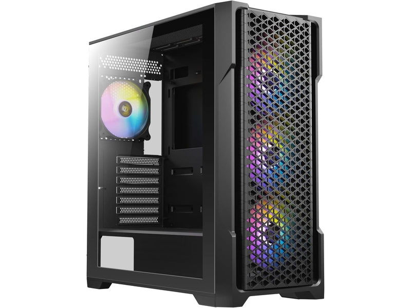 Antec AX90 Black Mid Tower ATX Case, 4mm Tempered Glass Panel, No PSU
