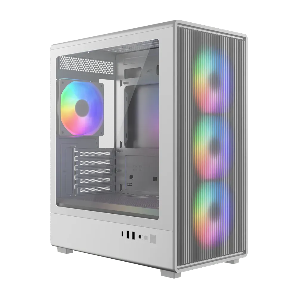 Cooler Master Elite 350 ARGB Micro-ATX Mini Tower Case - White
