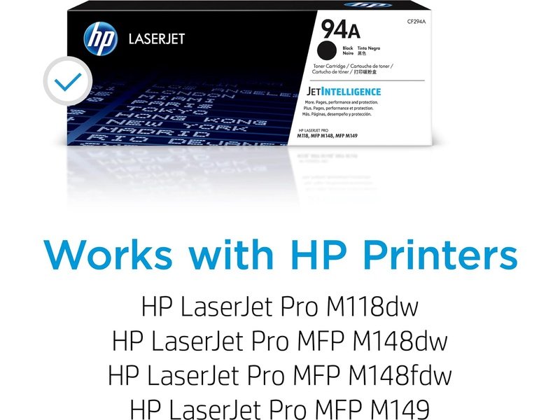 HP 94A Original Laser Toner Cartridge - Black - 1 Box - 1200 Pages