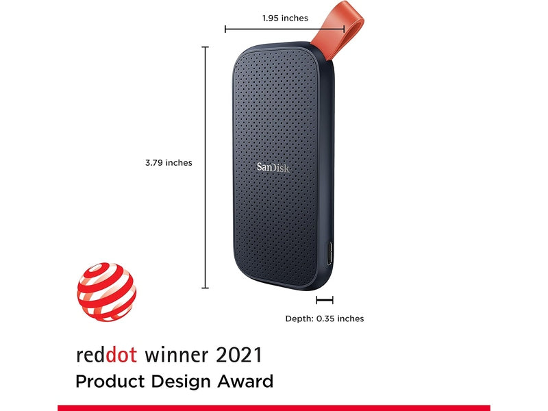 SanDisk Portable SSD, SDSSDE30 1TB, USB 3.2 Gen 2, Type C to A cable