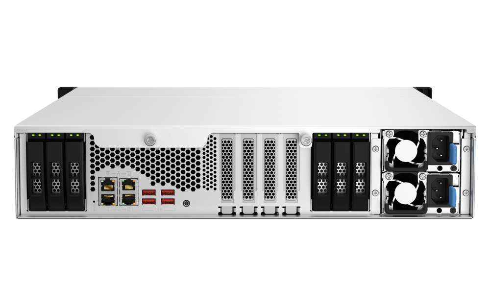 QNAP TS-h1887XU-RP-E2336-32G18-Bay 2U rackmount NAS Intel Xeon E-2336 6 cores/12 threads 2.9 GHz processor boost up to 4.8 GHz 32 GB ECC DDR4 3 Yrs WTY