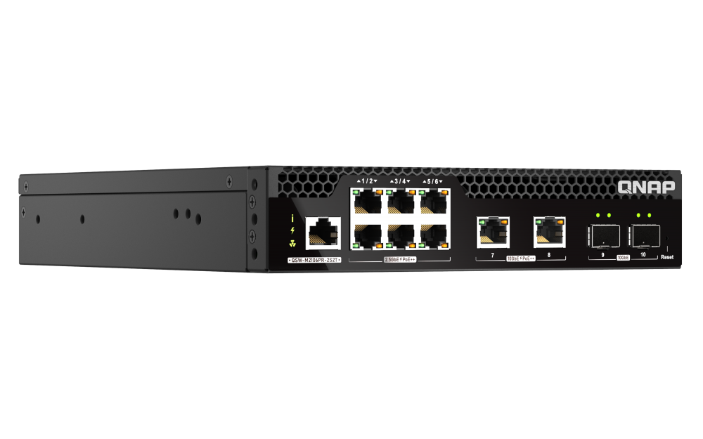 QNAP QSW-M2106R-2S2 Thalf-width rackmount L2 PoE Managed Switch