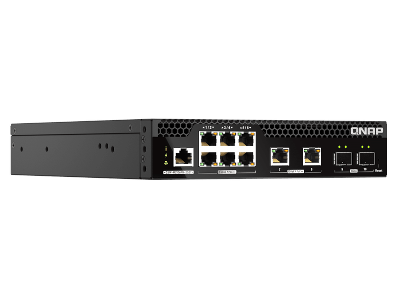 QNAP QSW-M2106R-2S2T half-width rackmount L2 PoE Managed Switch